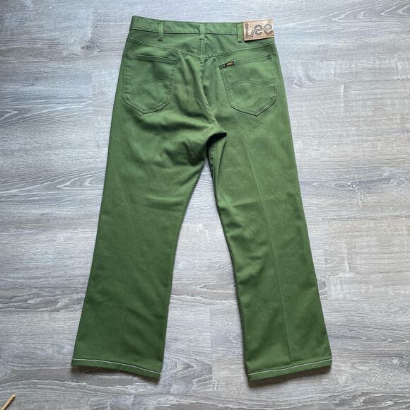 Vintage 70's LEE Riders Green Mens Pants /  30-32" / Retro / Relaxed / Straight - Picture 2 of 8